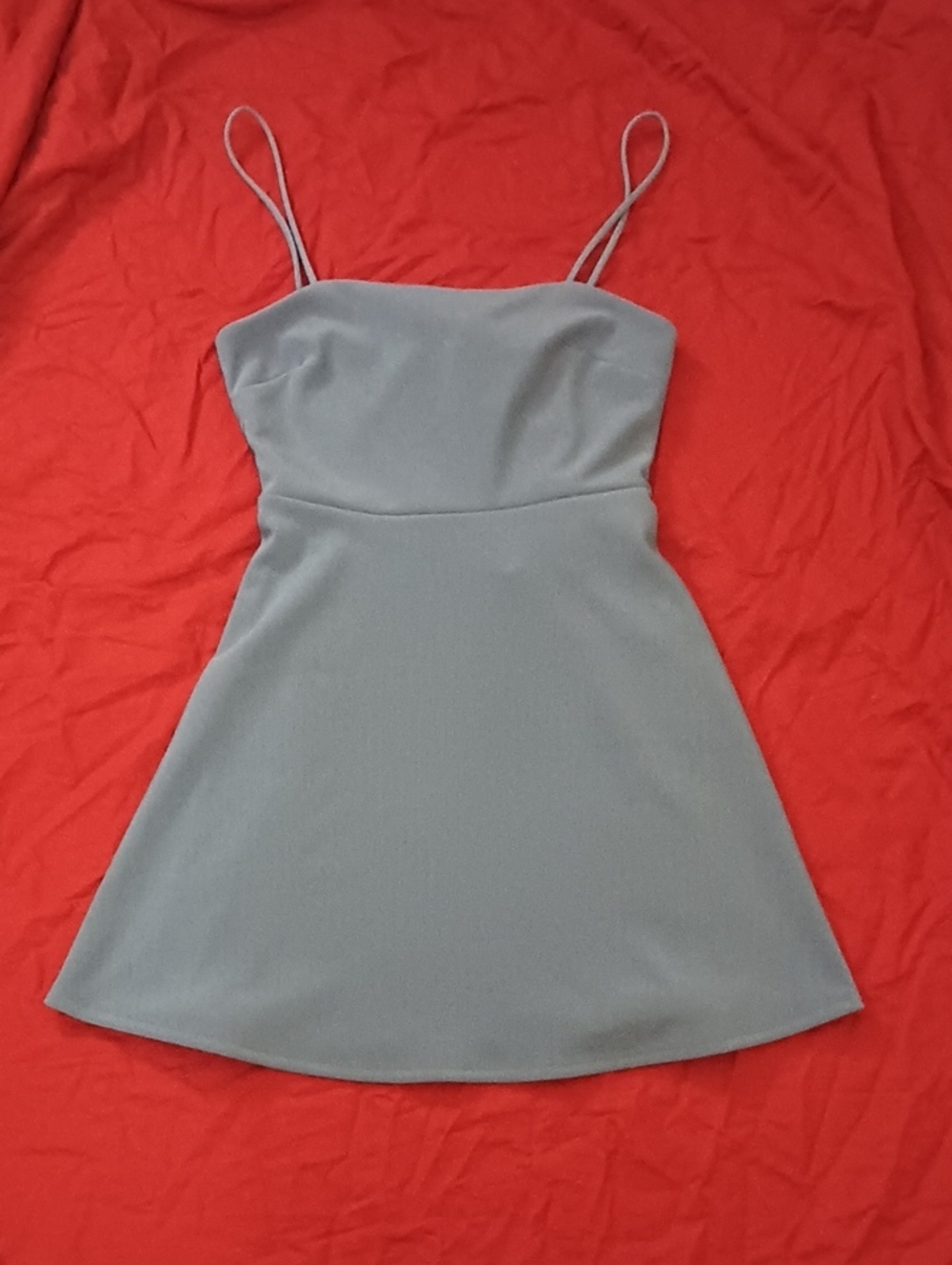 Urban Outfitters Blue Spaghetti-Strap Mini Dress Peekaboo Tie Back Woman's S 🌹